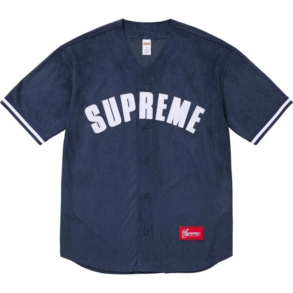 Футболка Supreme Ultrasuede mesh baseball jersey серый — фото 4