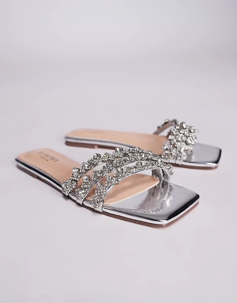 Сандалии SIMMI Shoes Capri с зеркальным стразом и серебряным покрытием — фото 2