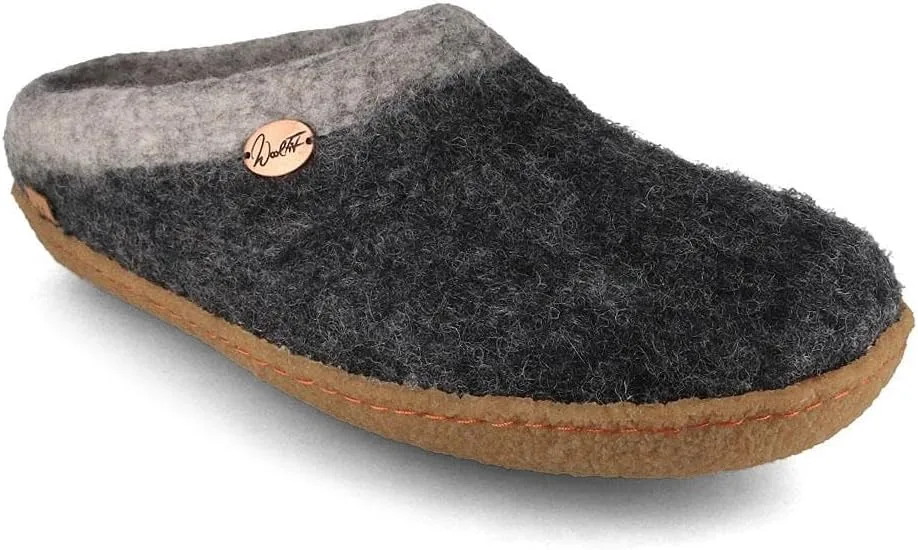 Войлочные тапочки WoolFit Sherpa с подушкой из натурального каучука, войлочные тапочки ручной работы, унисекс, с выпуклой сталью, размер 3-13, серый