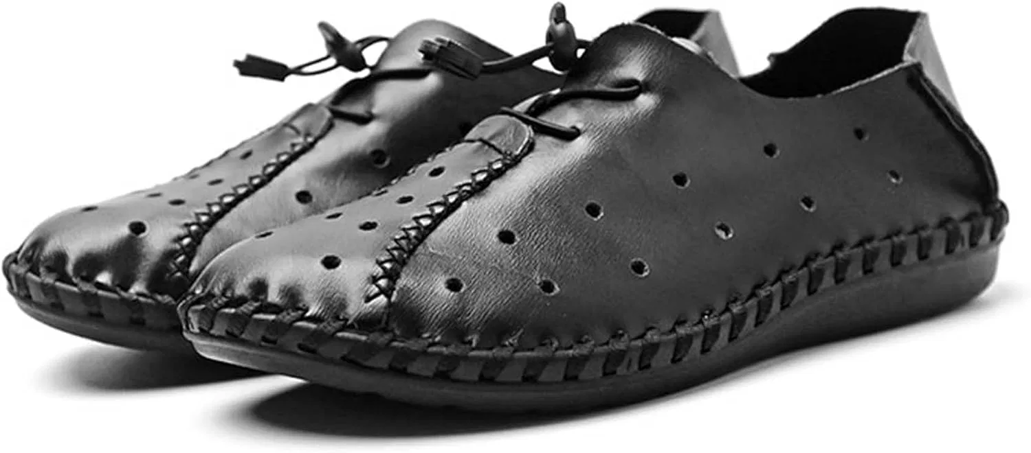 Мокасины мужские летние дышащие, бренд не указан, модель Classic Loafers, черный