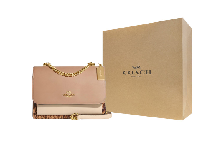 

COACH Klare Cow с сумкой через плечо из овчины, маленькая женская сумка-кроссбоди Ivory White