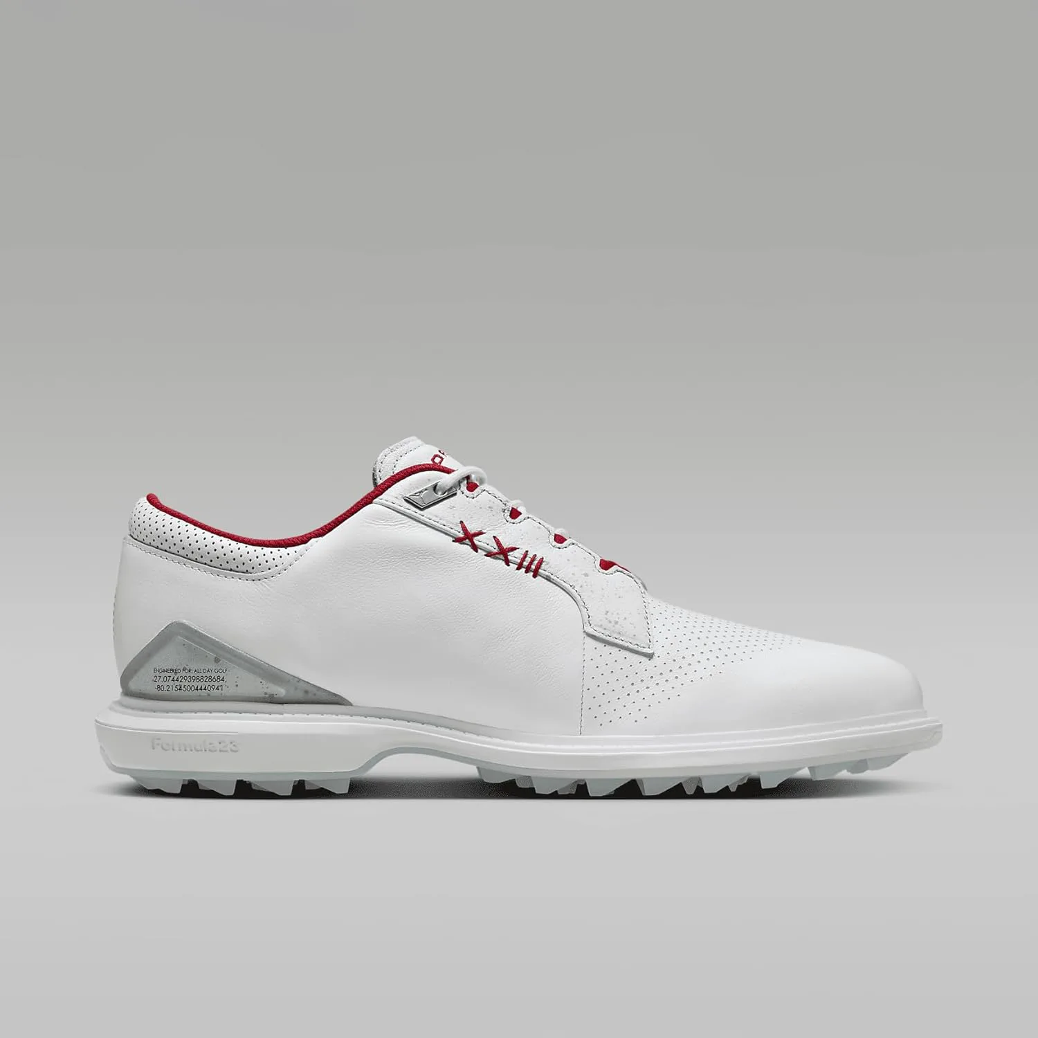 Кроссовки для гольфа Jordan ADG 5 (FQ6642-003, черный/серо-голубой/белый) Nike, белый/металлик серебристый/синий/красный — фото 3