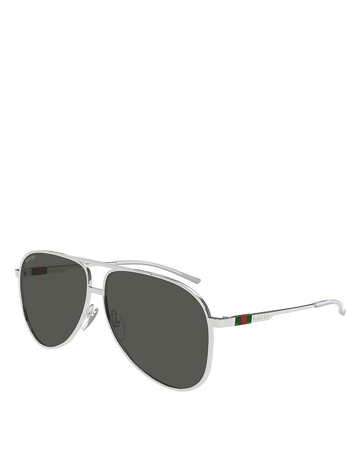 

Солнцезащитные очки-пилоты Gucci Details, 62 мм, серый