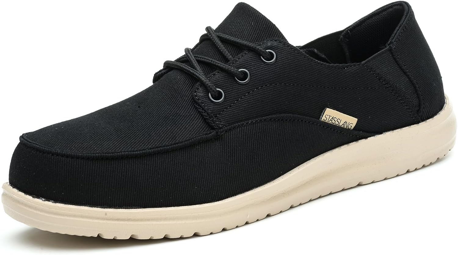 

Мужские лоферы с металлическим носком, легкие повседневные кроссовки для промышленного строительства, прочная обувь без шнурков Stasslang, черный