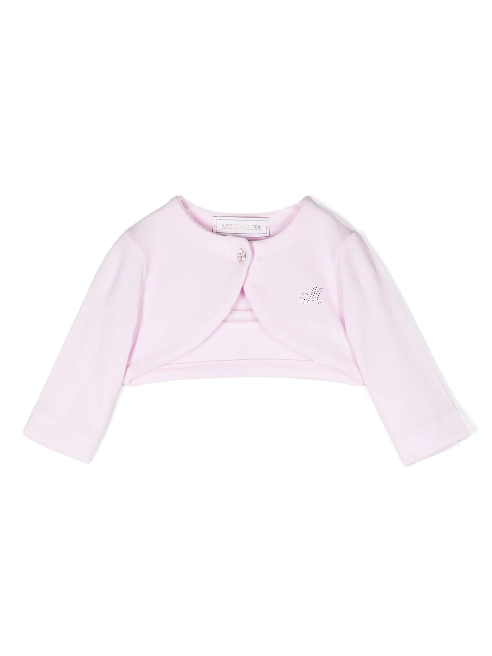 

Кардиган тонкой вязки с кристаллами Monnalisa, розовый