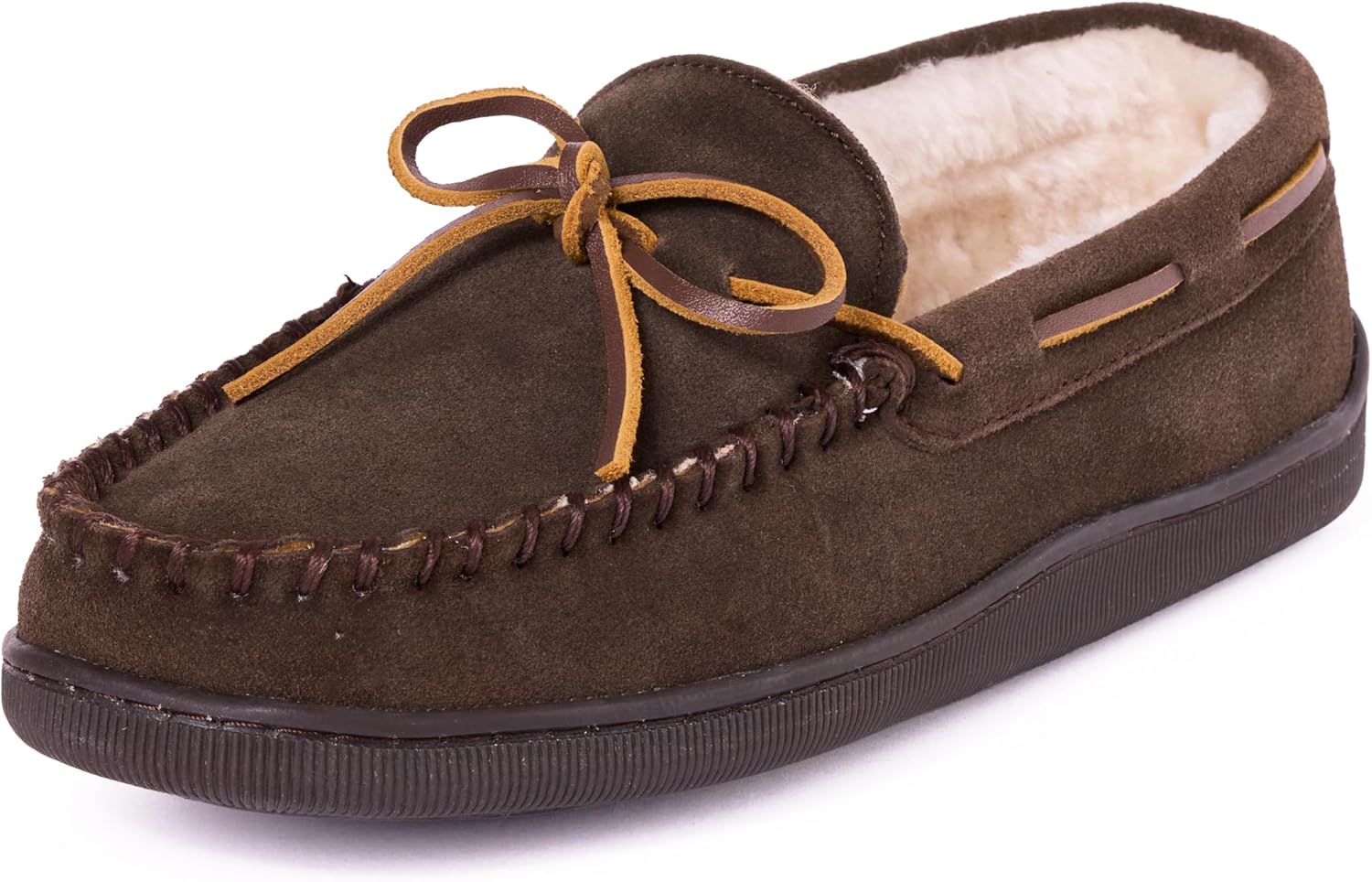 

Мужские тапочки Minnetonka с плюшевой подкладкой и жесткой подошвой