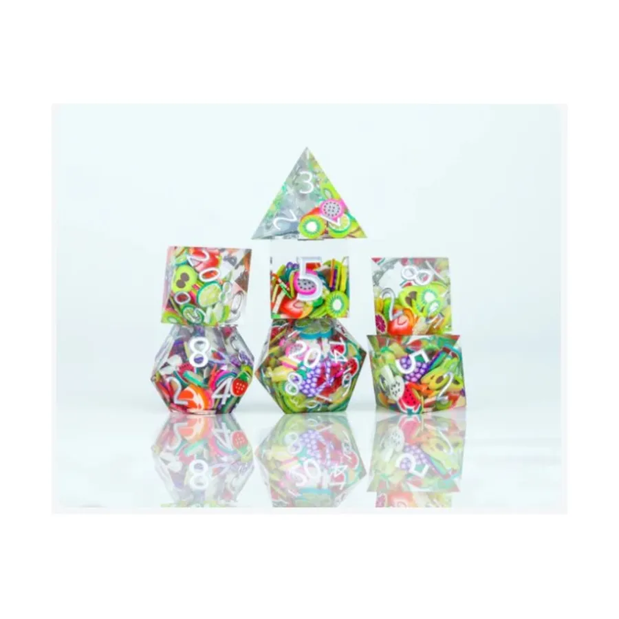 

Набор Poly — острые фрукты с серебром (7), RPG Dice Sets