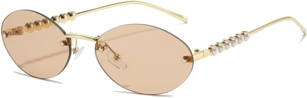 

Солнцезащитные очки для мужчин и женщин - защита UV400 - модель «кошачий глаз», металлические петли, градиентные линзы, для занятий спортом на открытом воздухе и вождения DSVIGF, Golden Champagne