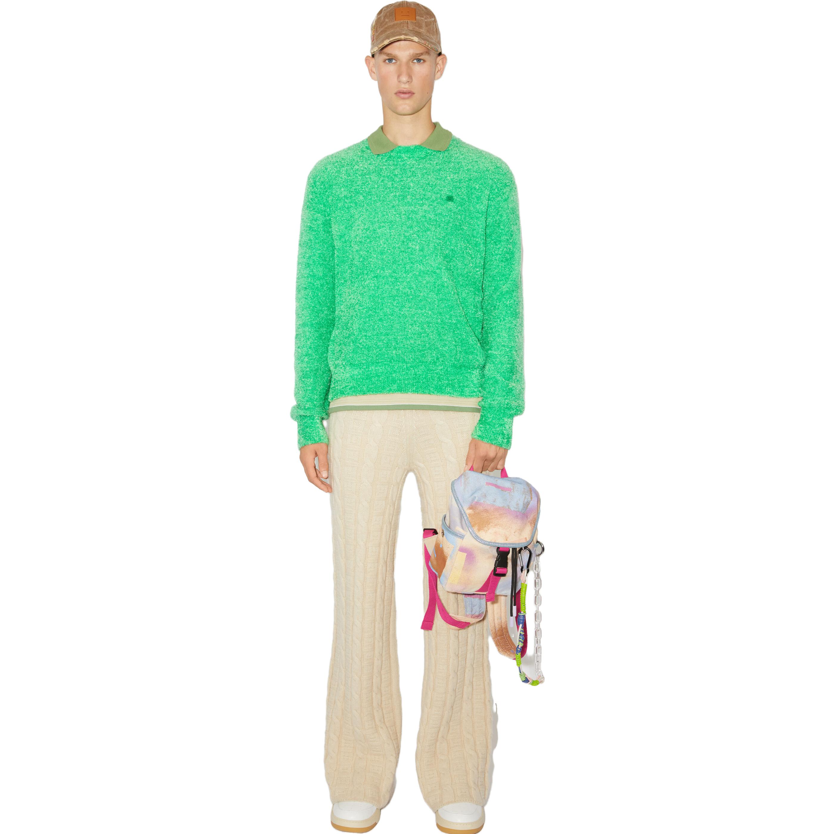 

FW23 Вязаный свитер унисекс ярко-зеленый Acne Studios