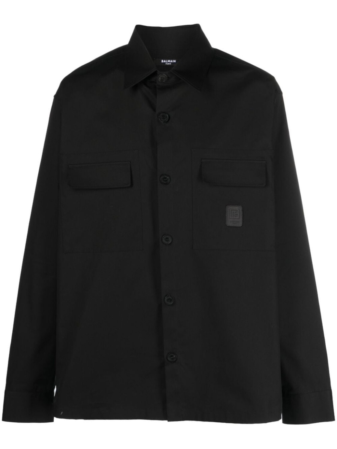 

Balmain рубашка с нашивкой-логотипом, черный