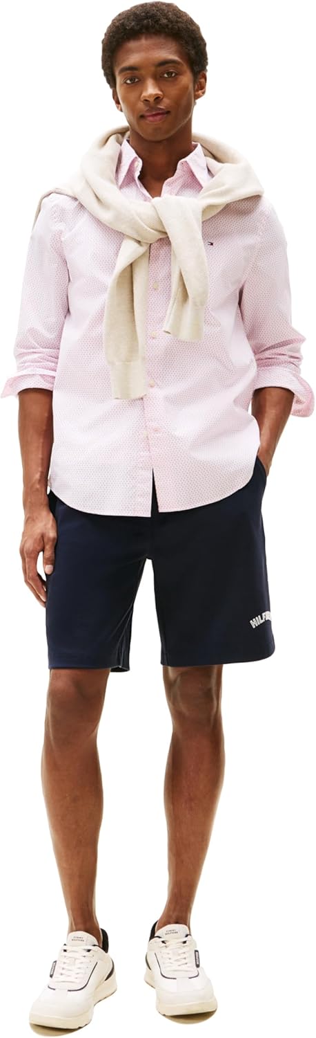 Мужские рубашки Tommy Hilfiger Poplin с длинным рукавом, классического кроя, застегивающиеся на пуговицы, также доступны в размерах для больших и высоких размеров., Pink Lily — фото 3