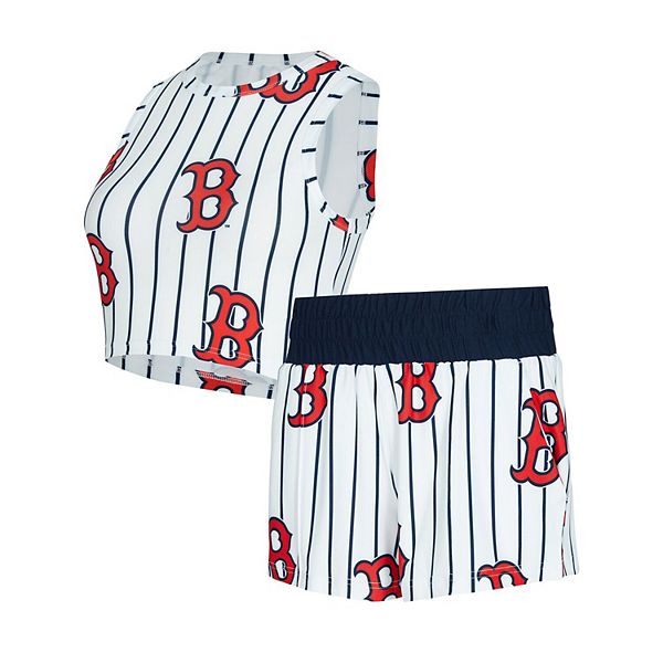 

Женский сет из топа и шорт concepts sport white boston red sox pinstripe record Unbranded