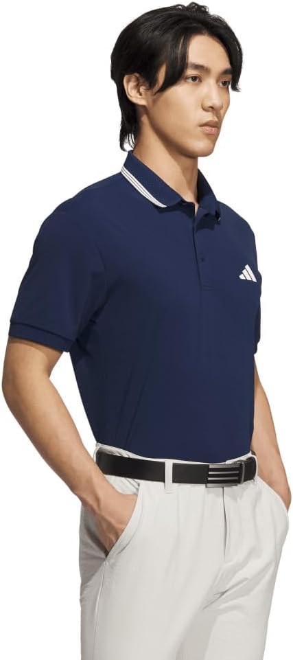 Футболка-поло Adidas для гольфа с коротким рукавом, логотипом One-Point и защитой от УФ-излучения, темно-синий — фото 3