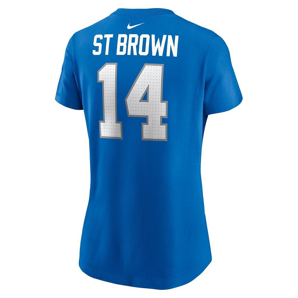 Женская футболка Nike Amon-Ra St. Brown Blue Detroit Lions с именем и номером игрока, цвет Lns Blue — фото 4