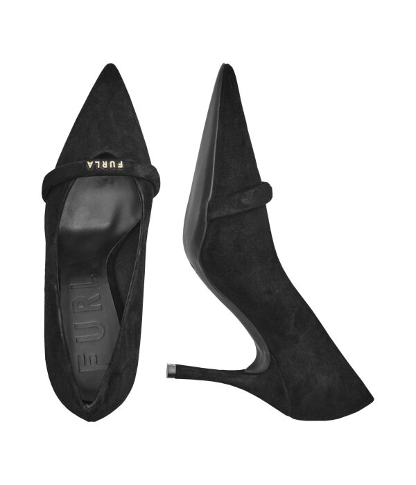Туфли-лодочки женские Furla из кожи на шпильке, черный — фото 4