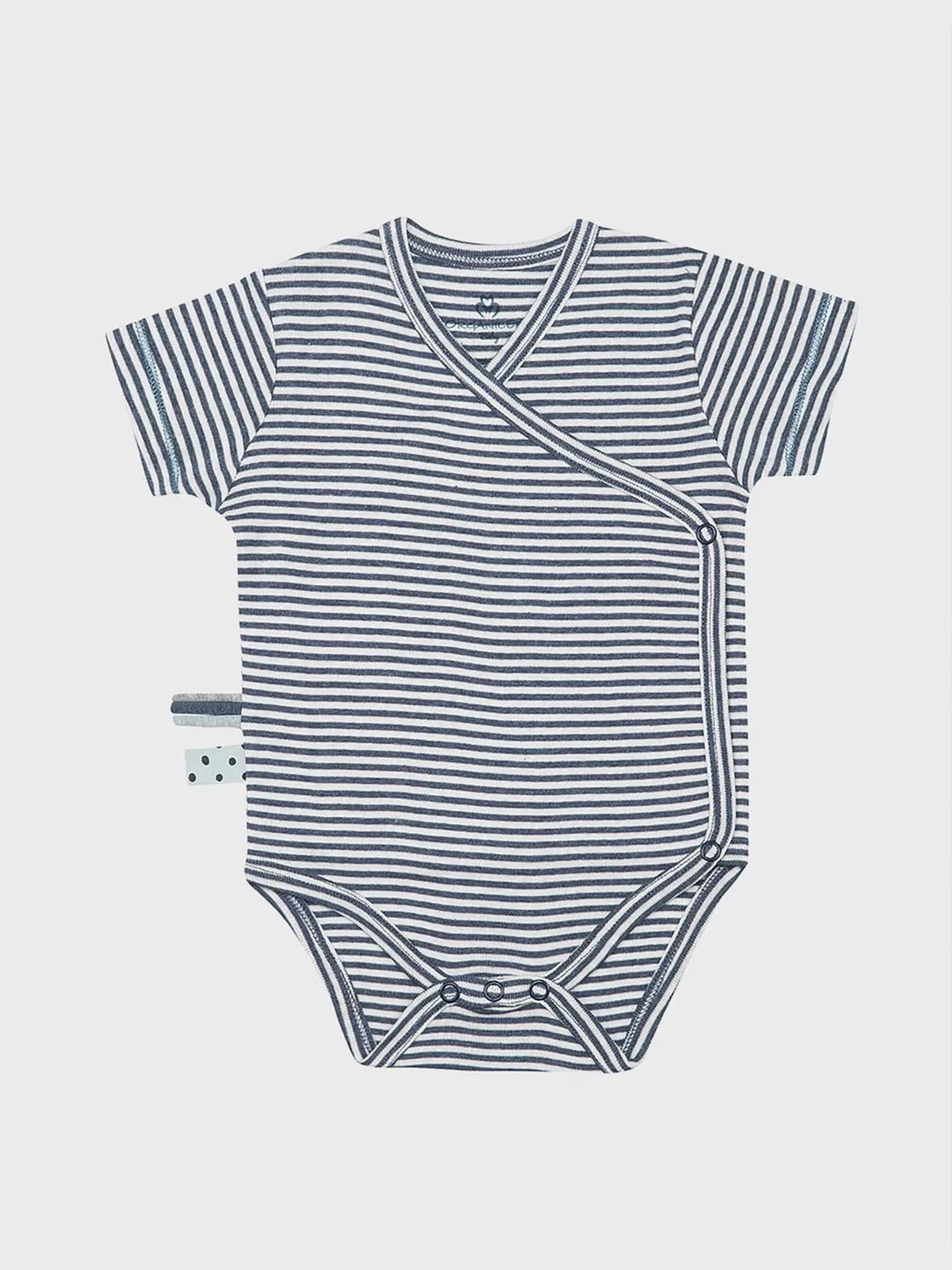 Комбинезон/боди 'OrganicEra Organic Baby S/S Kimono Body, Striped' Organicera, Indigo