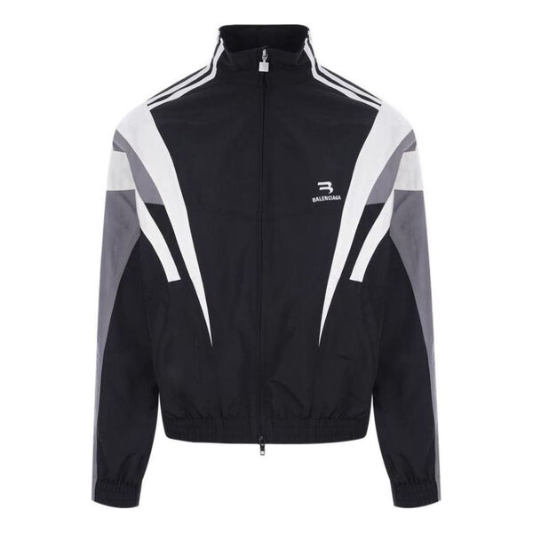 

Куртка sporty b tracksuit jacket 'black grey white' Balenciaga, черный