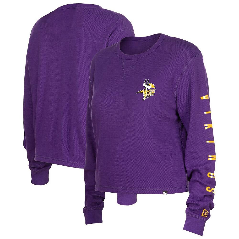 

Женская термоукороченная футболка с длинными рукавами New Era Purple Minnesota Vikings, цвет Mvk Purple