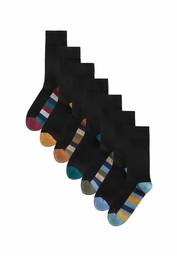 Носки семипарные Next, black rugby stripe, черный в полоску