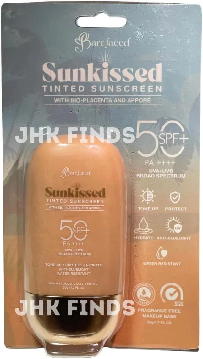 Тональный солнцезащитный крем SPF50+ PA+++ Barefaced Sunkissed Tinted Sunscreen 50 г тон-ап Generic — фото 3