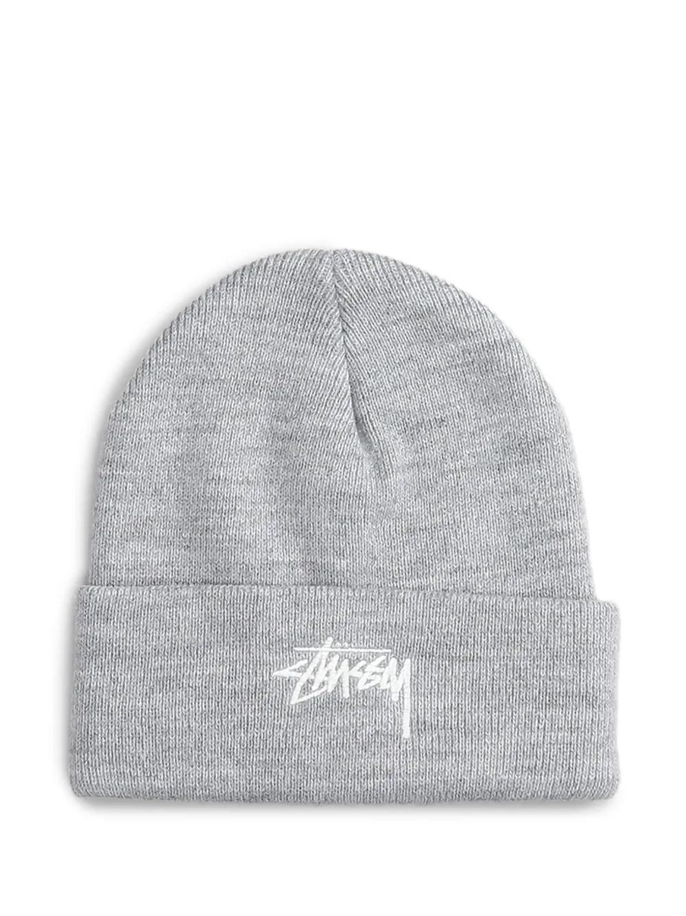 

Шапка бини с вышитым логотипом Stüssy, серый