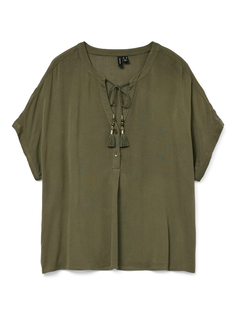 

Блуза VERO MODA VMBENTE SS WIDE TOP WVN GA, оливковый