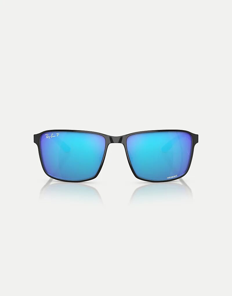 

Солнцезащитные очки Ray-Ban Rb3721ch Chromance Square с поляризованными линзами синего цвета, черного цвета на серебристом фоне