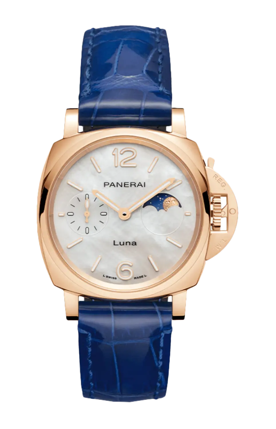 

Часы Panerai Luminor due luna goldtech с перламутром 38 мм