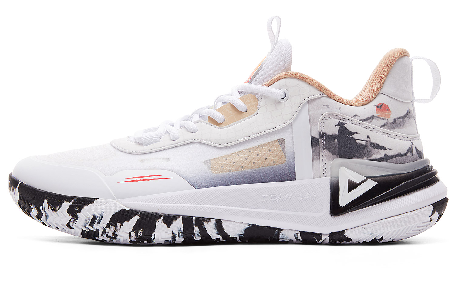 

PEAK Баскетбольные кроссовки Hero 2 с амортизацией, износостойкие, антискручивающие, низкие, мужские, полностью белые, черные