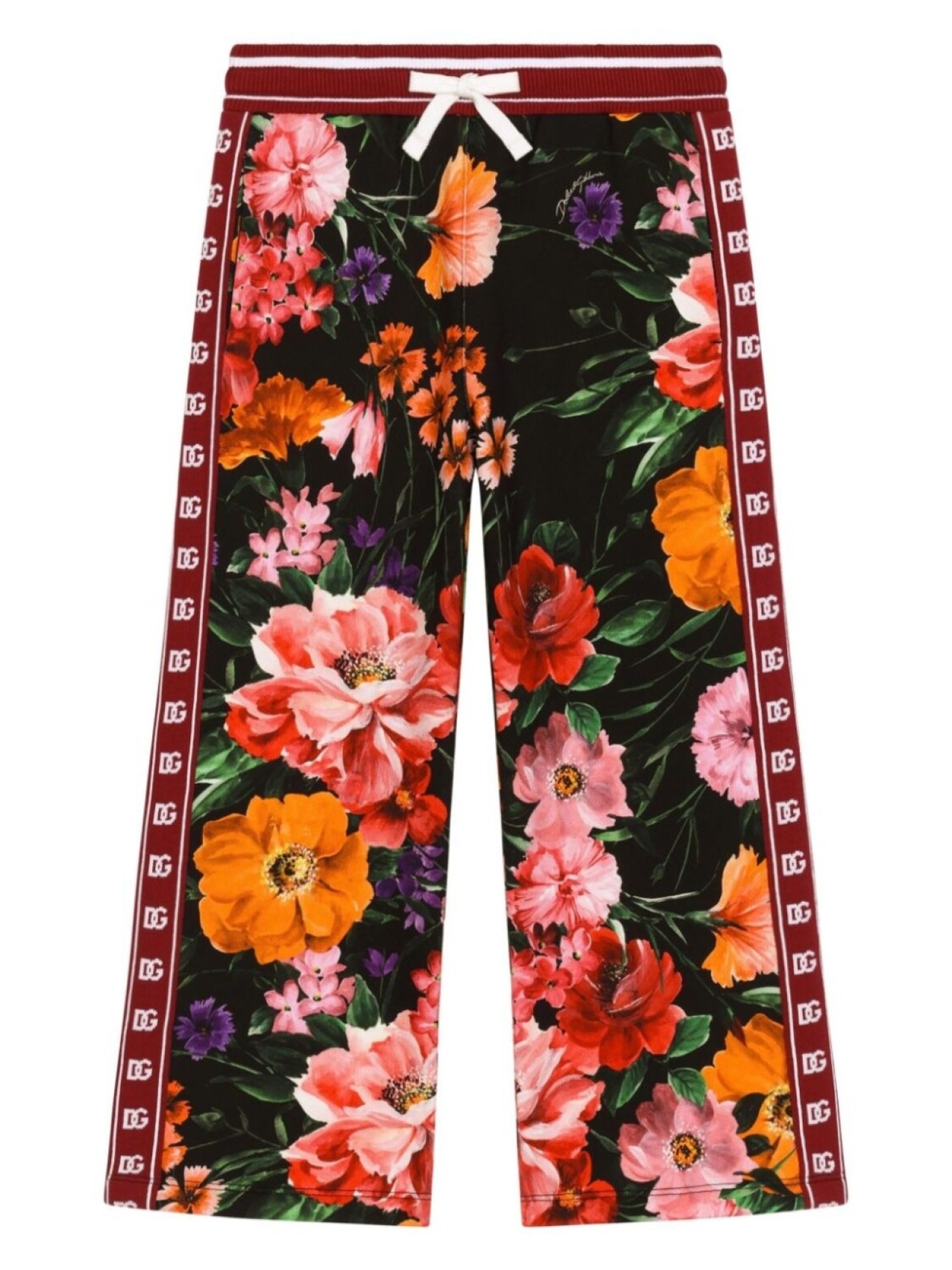 

Dolce & Gabbana Kids джогеры широкого кроя с цветочным принтом, черный