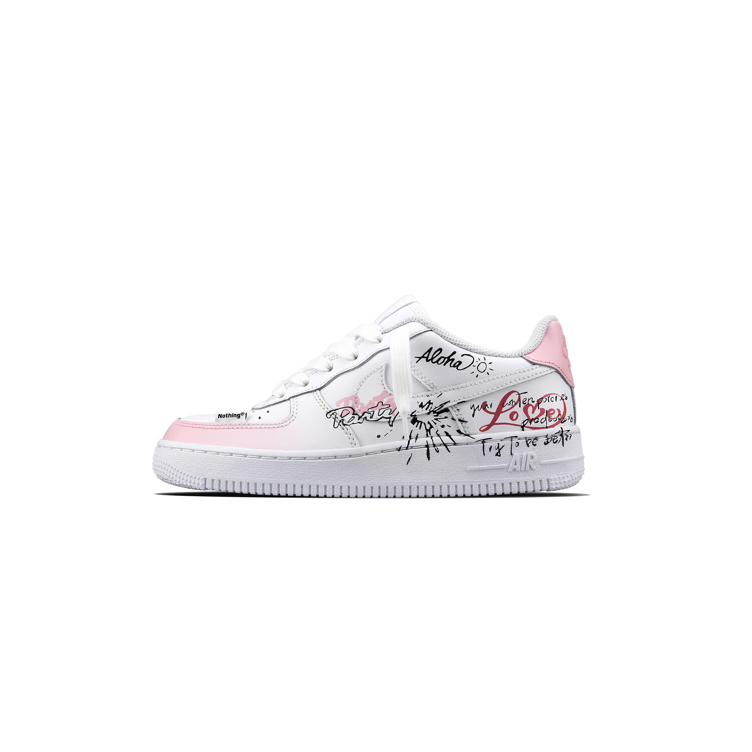 

Кроссовки Nike Air Force 1 Skateboarding Shoes Unisex Low-top White, розовый