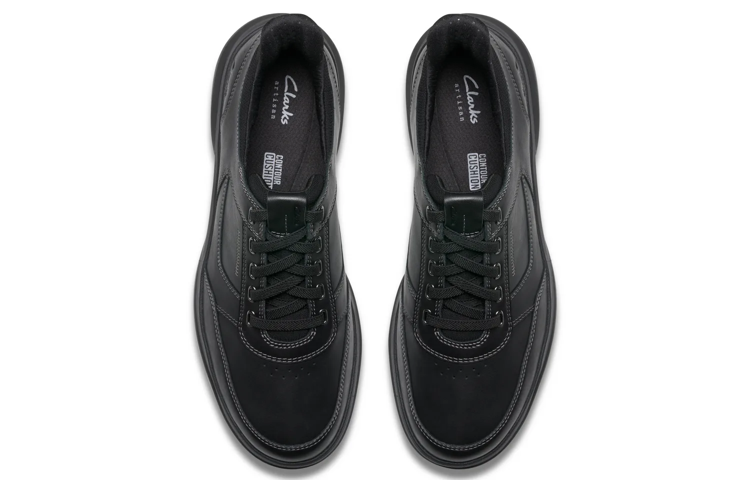 Кроссовки мужские низкие повседневные из коровьей кожи Clarks, черный 2 61844158 — фото 3