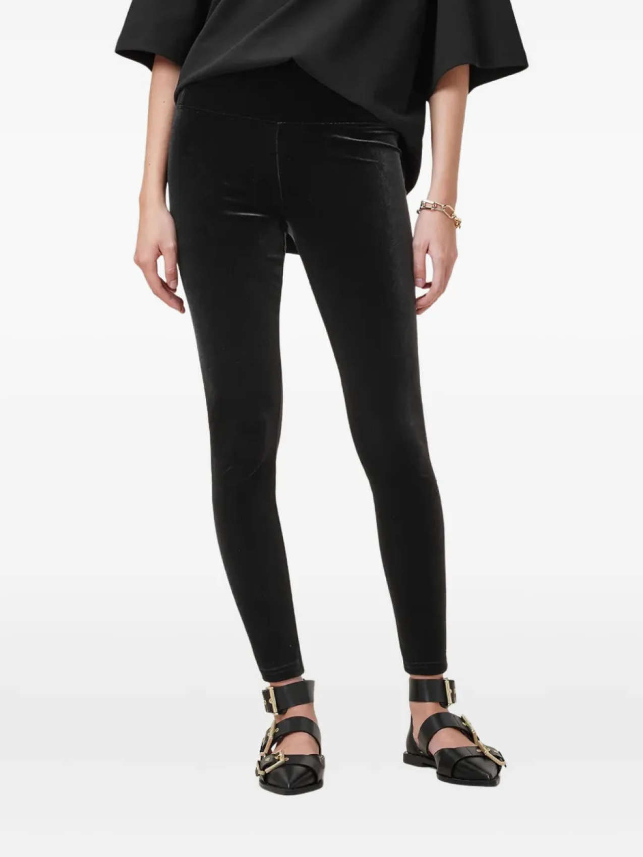 

AllSaints бархатные леггинсы Cora, черный