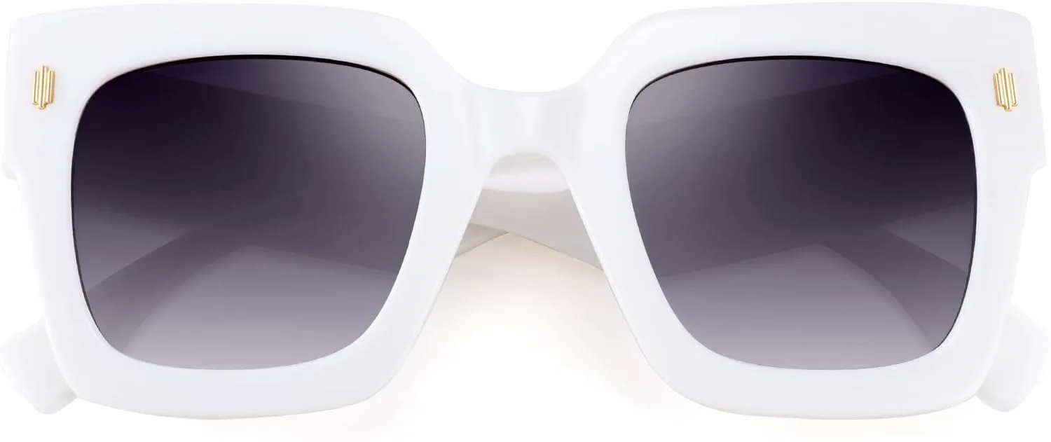 

Винтажные большие квадратные солнцезащитные очки YuJian для женщин, ретро-солнцезащитные очки UV400, модные и роскошные большие солнцезащитные очки, White