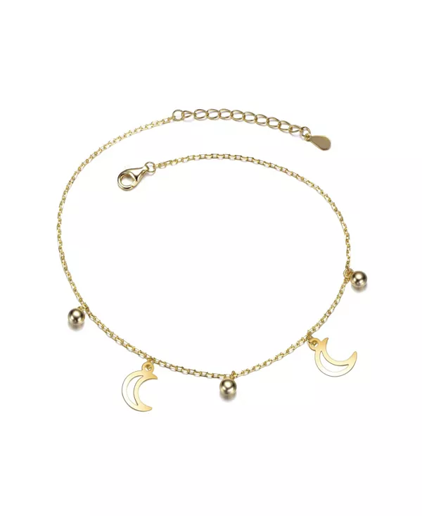 

Браслет с подвесками в виде полумесяца и бусин, покрытый 14-каратным золотом Rachel Glauber, gold