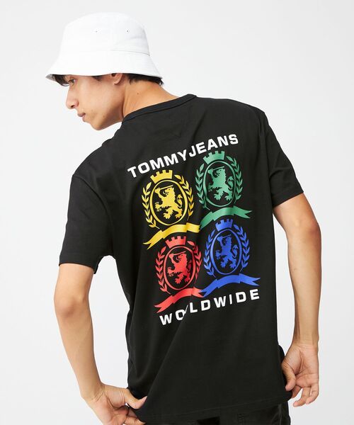 

Футболка с четырехцветным гербом TOMMY JEANS, черный