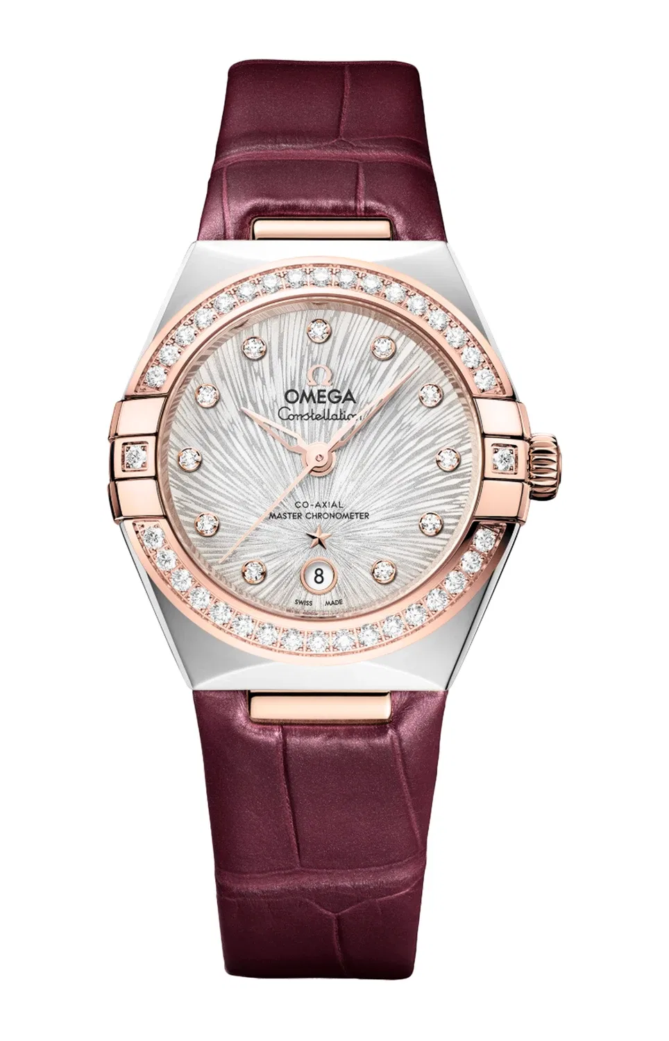 CONSTELLATION 29 ММ, СТАЛЬ-ЗОЛОТО SEDNA НА КОЖЕ - 131.28.29.20.52.001 OMEGA, черный