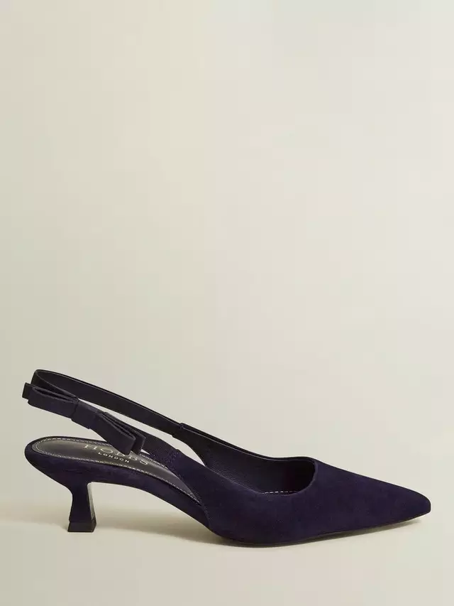 

Туфли-лодочки Hobbs Safia Suede Slingback Kitten Heel, цвет midnight