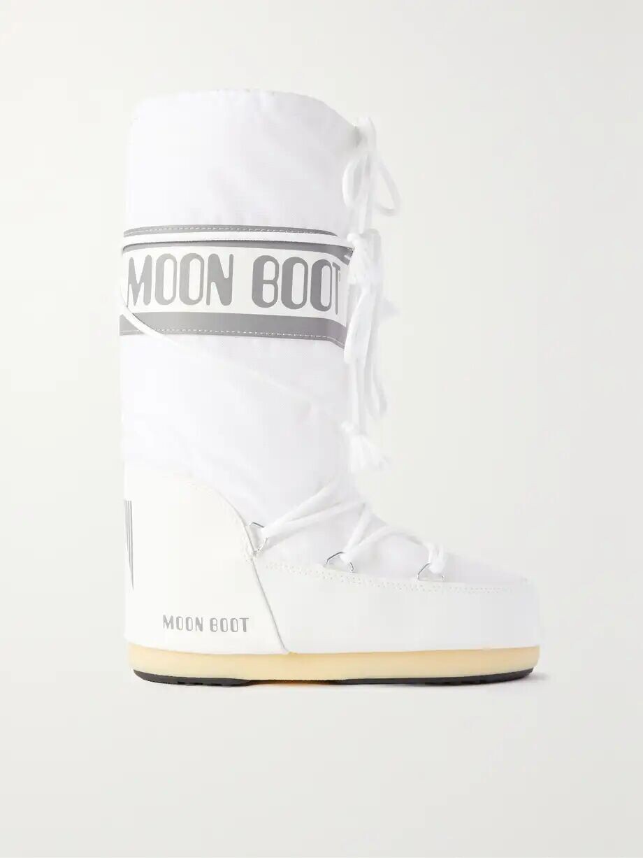 Зимние ботинки Moon Boot Icon из кожи и искусственной кожи, белый