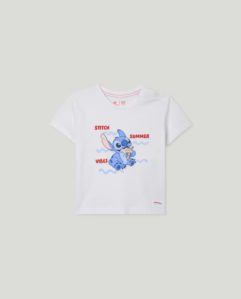 

Футболка для мальчика Lilo & Stitch Baby El Corte Inglés, кремово-белый