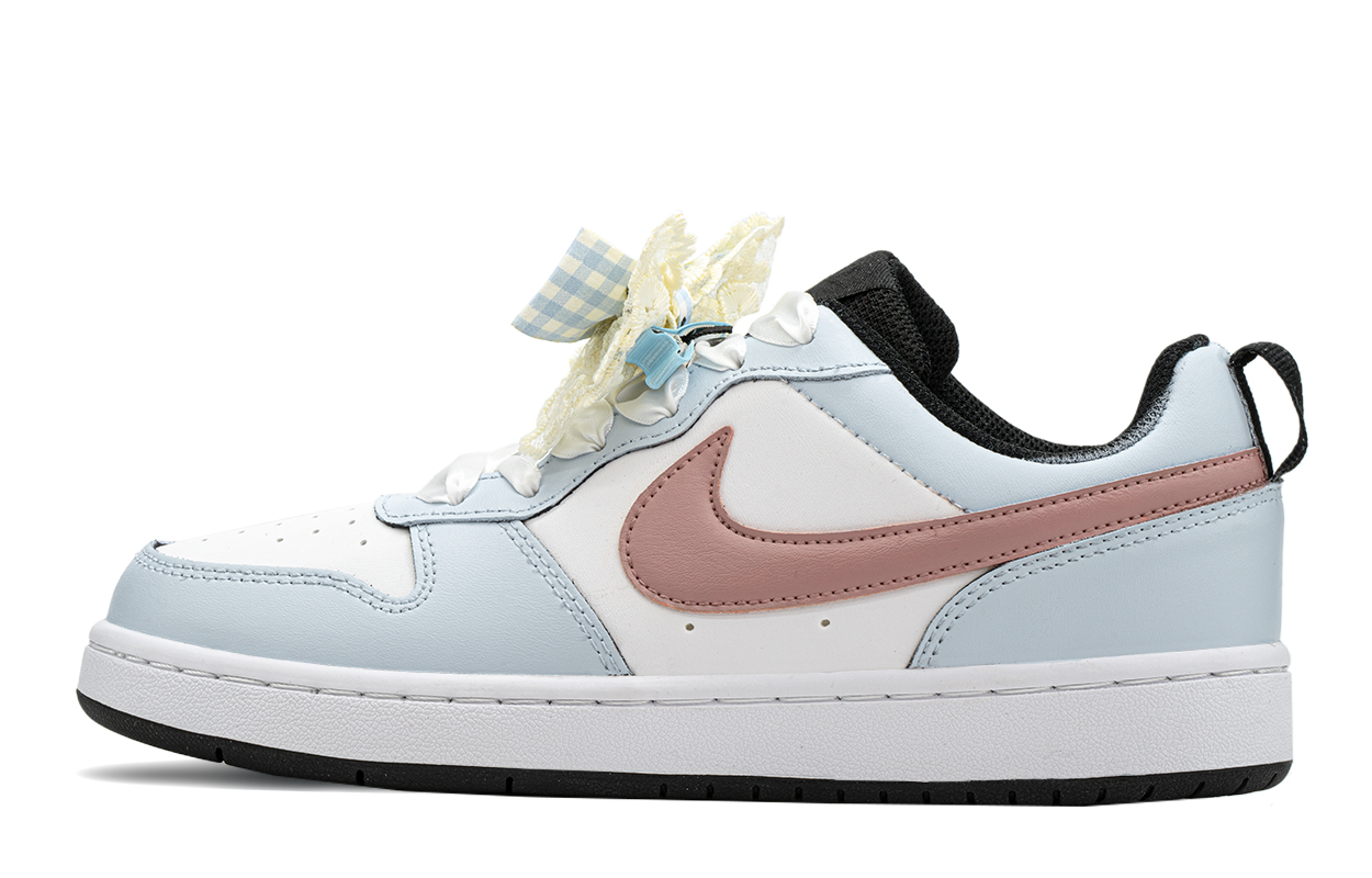 

Кроссовки Nike Court Borough Skateboard Shoes Women's Low-Top Blue Pink, Синий, Кроссовки Nike Court Borough Skateboard Shoes Women's Low-Top Blue Pink