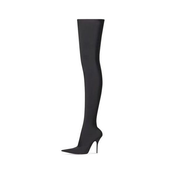 Кроссовки knife 110mm over the knee boots 'black matte spandex' Balenciaga, черный