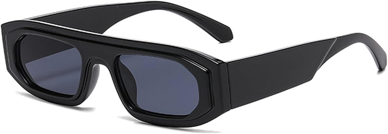 

Солнцезащитные очки Bullabulling в стиле ретро, ​​прямоугольные, для женщин и мужчин, маленькие, узкие, винтажные, 90-е, модные, прямоугольные, с защитой от УФ-излучения UV400, Black