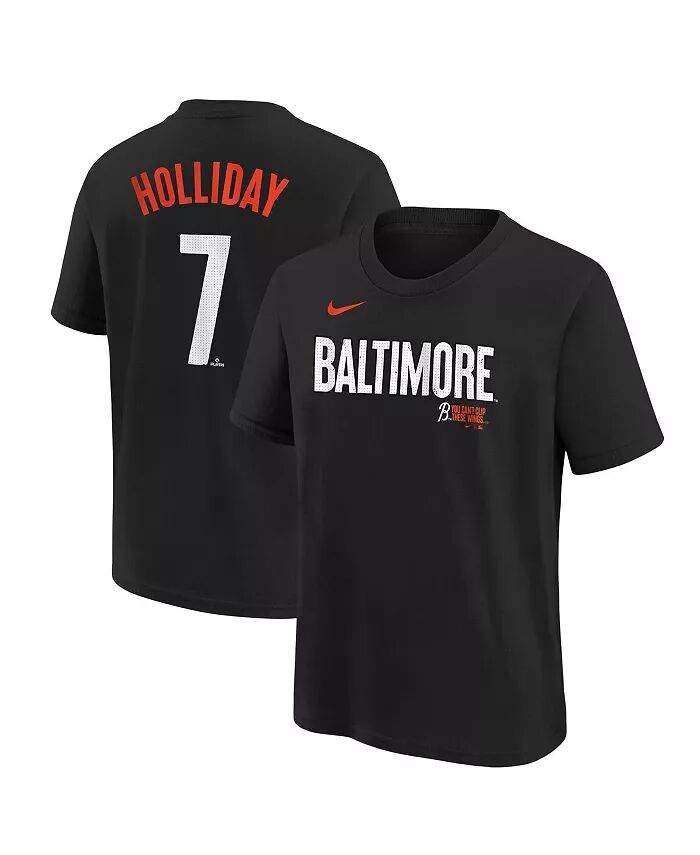 

Футболка с именем и номером игрока Big Boys and Girls Jackson Holliday Black Baltimore Orioles City Connect Nike
