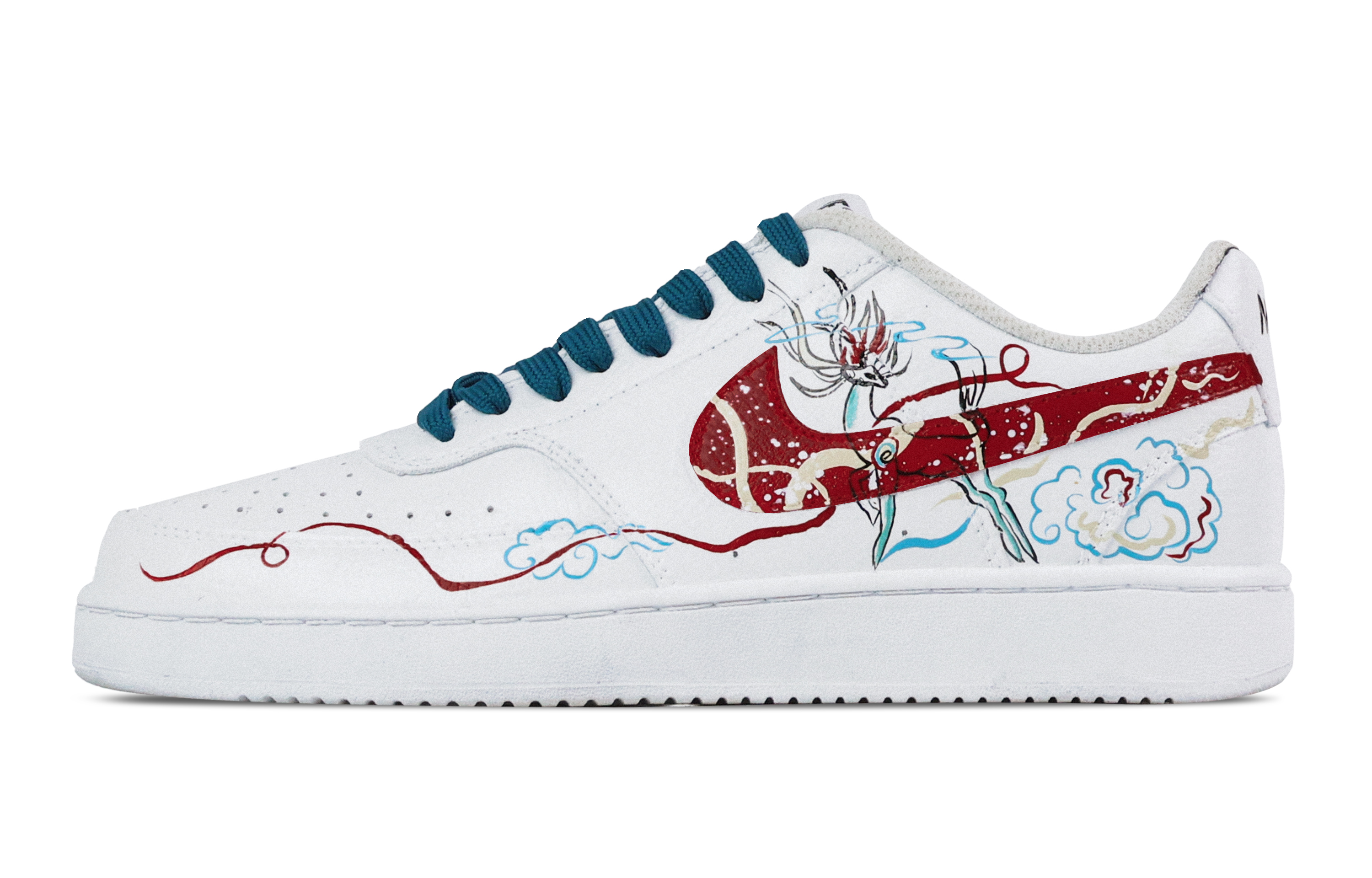 

Nike Кроссовки Court Vision 1 Auspicious Beast Descends с низким верхом, устойчивые к истиранию, мужские, красные, синие
