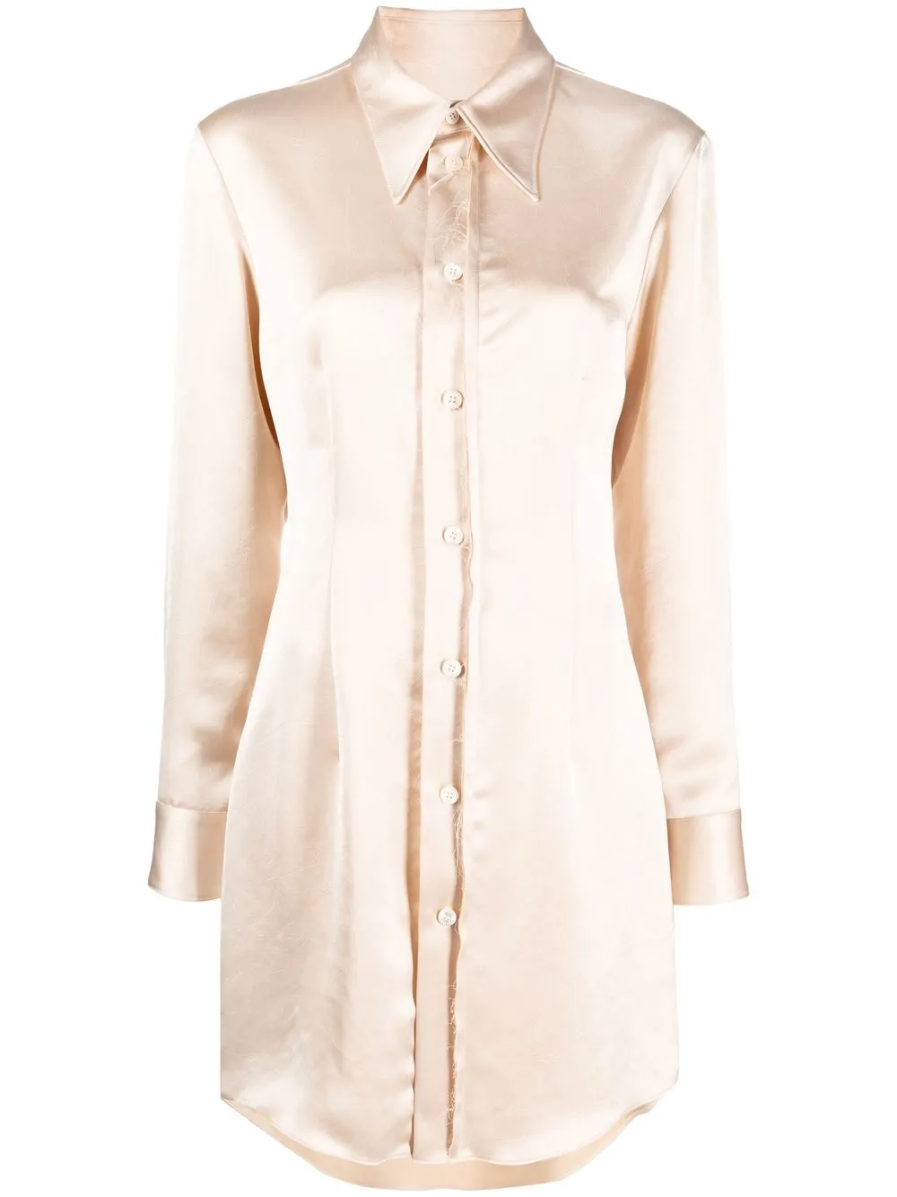

Атласное платье-рубашка MM6 Maison Margiela, нейтральный