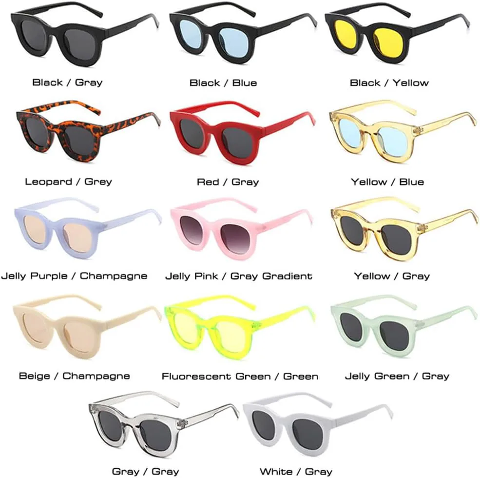 

Популярные модные круглые цветные женские солнцезащитные очки в стиле ретро, ​​​​гелевые цветные очки, солнцезащитные очки UV400 для мужчин WNCKSQ, Black Gray