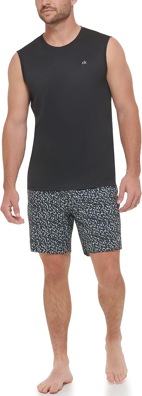 Мужская стандартная быстросохнущая рубашка без рукавов Calvin Klein UPF 40+, Black — фото 2