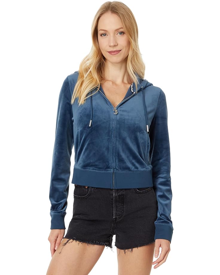 

Худи Juicy Couture Classic Juicy Hoodie With Back Bling, цвет Midnight Sea