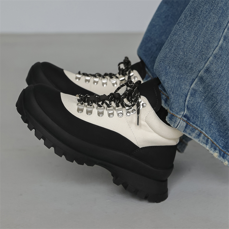 MODENGPAN Мужские повседневные кроссовки Mid Top черные, цвет Black — фото 4